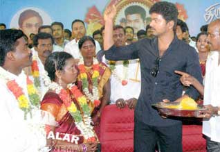 There is no link between politics and free wedding function says Vijay