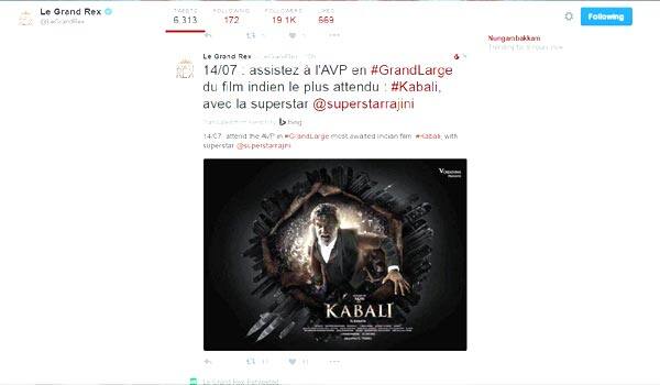 First-indian-movie-Kabali-to-be-release-in-Frances-le-grand-rex-theatre