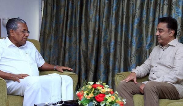 Kamal-met-Kerala-CM-and-enquiry-about-his-health