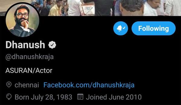 Dhanush-added-Asuran-in-his-Twitter-Name-:-Did-he-replying-to-Simbu?
