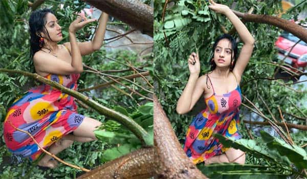 Fans-slams-Actress-Deepika-singh-take-photoshoot-and-dance-during-cyclone