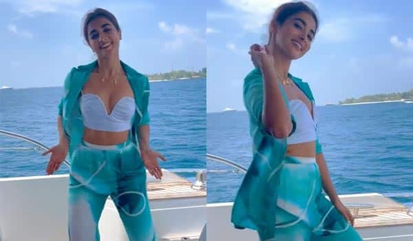 Pooja-hegde-dance-for-Arabickuthu-in-Maladives