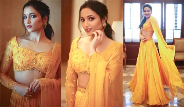 Srinidhi-Shetty-looks-beauty-in-Yellow-dress