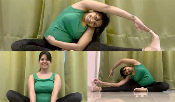 Aanandhi-doing-yoga-during-pregnancy-time