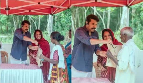 Mammootty-helped-the-hill-people-who-came-to-watch-the-shoot