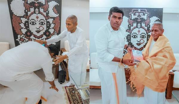 Annamalai-was-blessed-by-falling-at-the-feet-of-Ilayaraja!