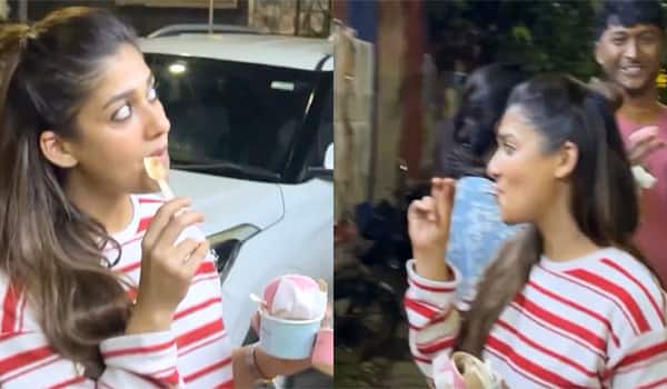 Nayanthara-happily-eats-ice-cream-on-the-road-at-midnight